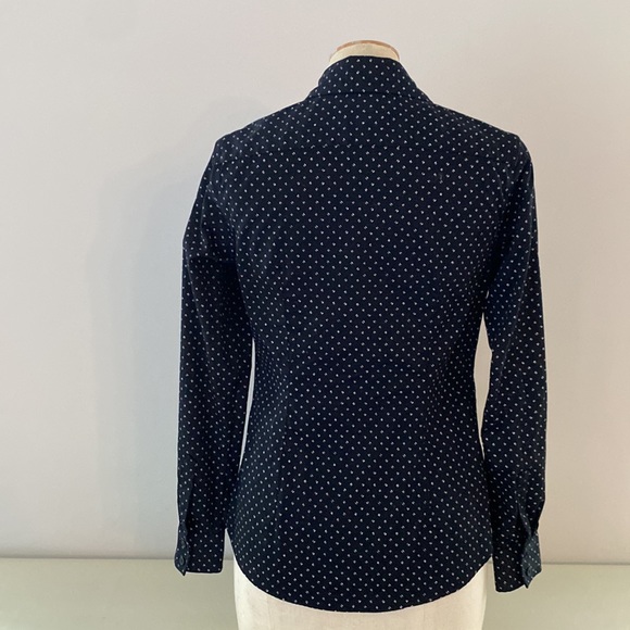 Banana Republic black & white tailored fit button down shirt. Size 0. - Picture 3 of 9